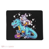 Funny Easter Bunny Riding T-Rex Mousepad thumb 0