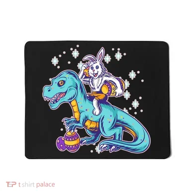 Funny Easter Bunny Riding T-Rex Mousepad