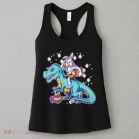 Funny Easter Bunny Riding T-Rex Women's Tank Top thumb 3