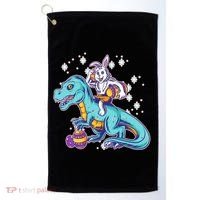Funny Easter Bunny Riding T-Rex Golf Towel thumb 0
