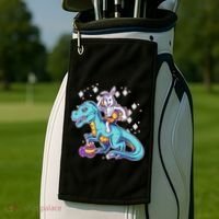 Funny Easter Bunny Riding T-Rex Golf Towel thumb 2