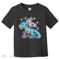Funny Easter Bunny Riding T-Rex Toddler T-Shirt thumb 0