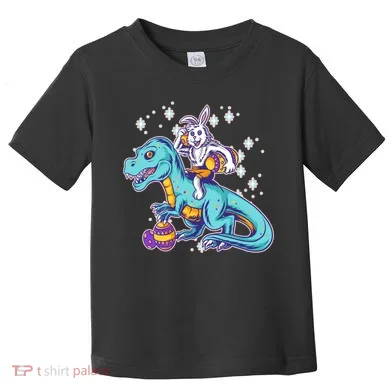 Funny Easter Bunny Riding T-Rex Toddler T-Shirt