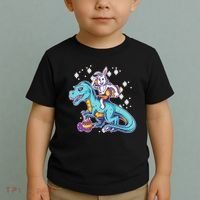 Funny Easter Bunny Riding T-Rex Toddler T-Shirt thumb 2