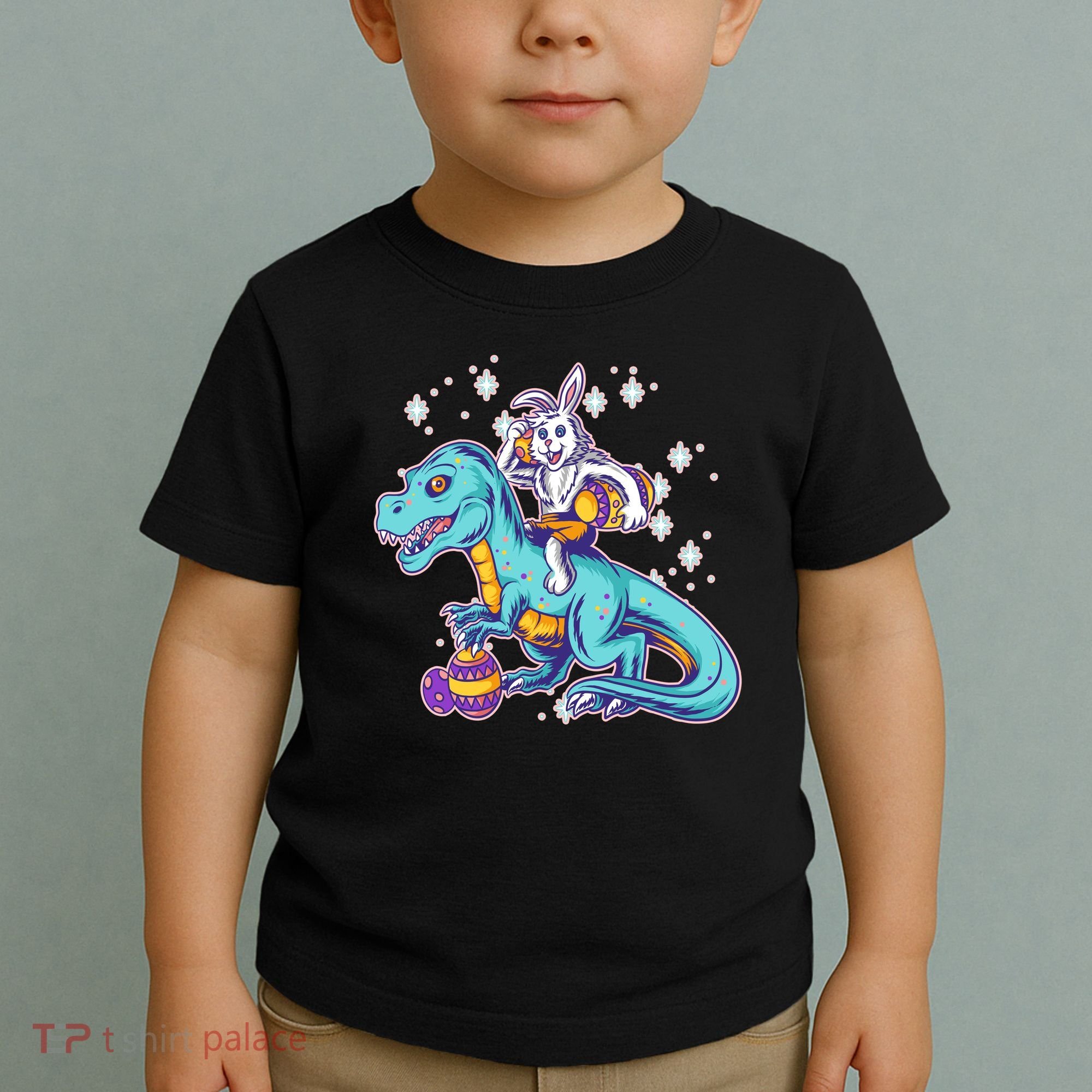 Funny Easter Bunny Riding T-Rex Toddler T-Shirt