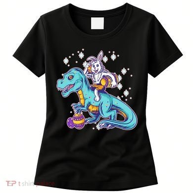 Funny Easter Bunny Riding T-Rex Women's T-Shirt