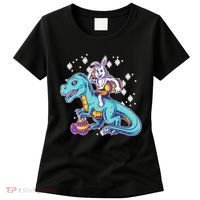 Funny Easter Bunny Riding T-Rex Women's T-Shirt thumb 0