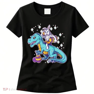 Funny Easter Bunny Riding T-Rex Women's T-Shirt