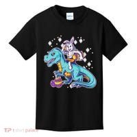 Funny Easter Bunny Riding T-Rex Kids T-Shirt thumb 0