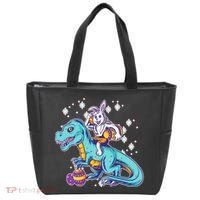 Funny Easter Bunny Riding T-Rex Tote Bag thumb 0