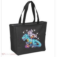 Funny Easter Bunny Riding T-Rex Tote Bag thumb 2