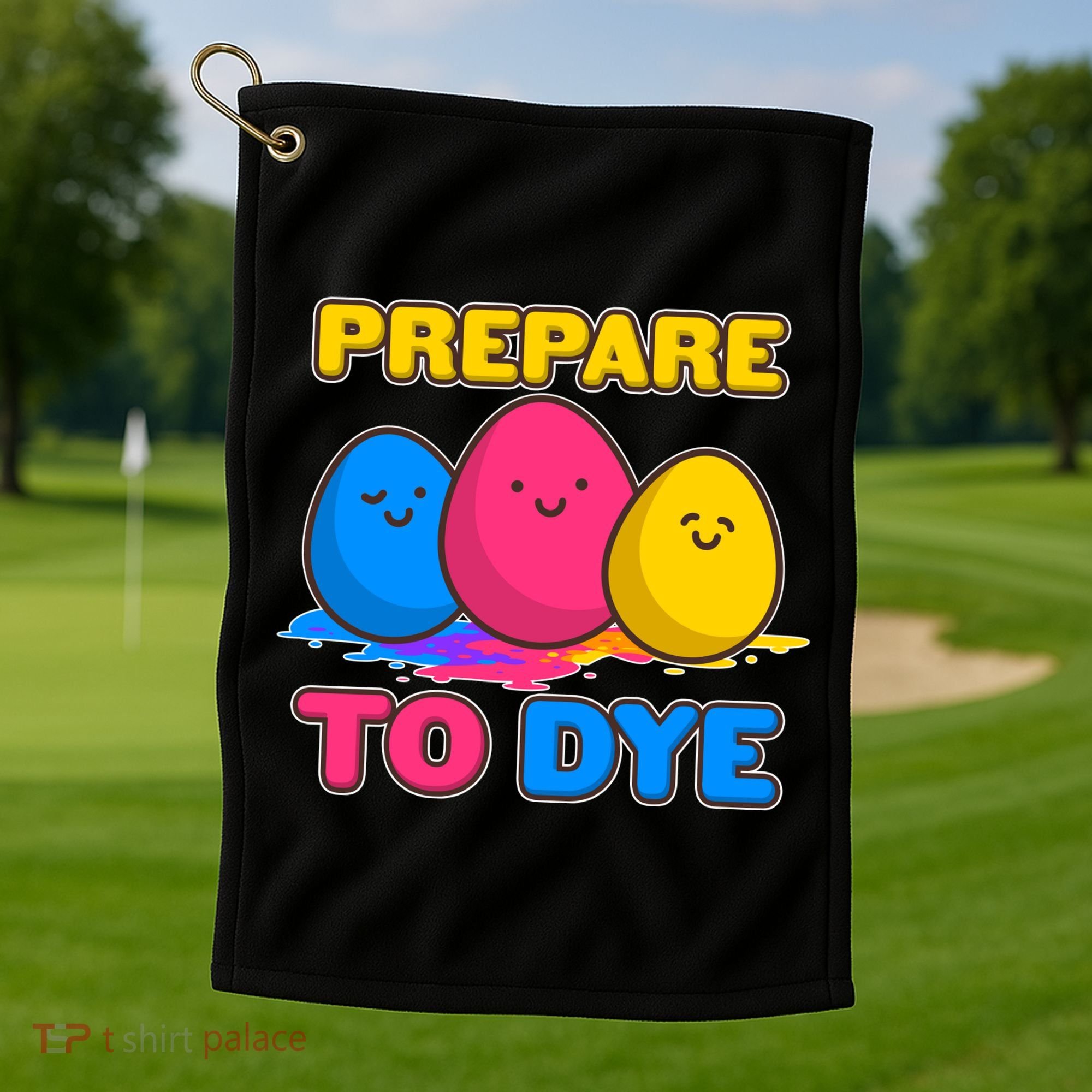 Funny Easter Prepare To Dye Golf Towel