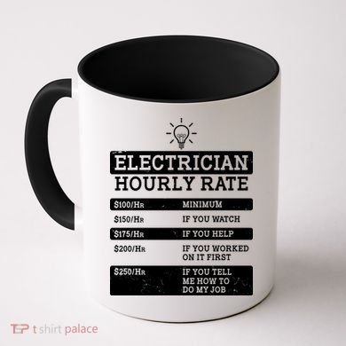 Funny Electrician Hourly Rate List Coffee Mug