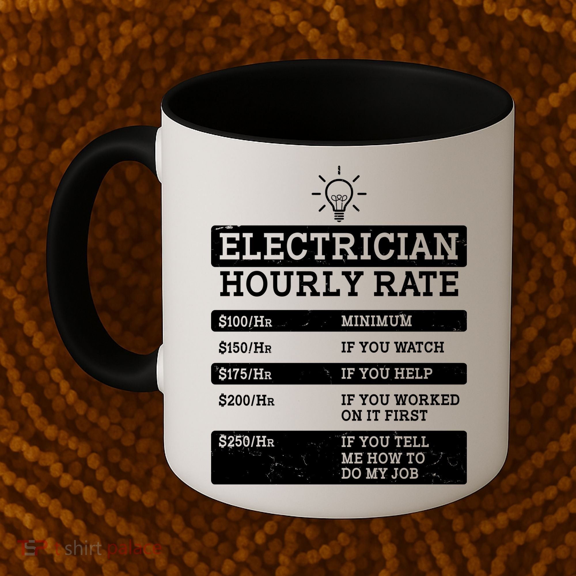 Funny Electrician Hourly Rate List Coffee Mug