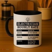 Funny Electrician Hourly Rate List Coffee Mug thumb 4
