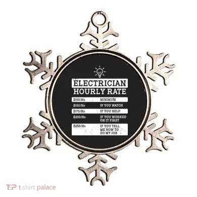 Funny Electrician Hourly Rate List Ornament
