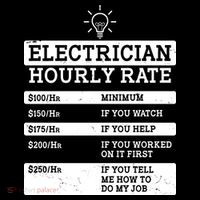 Funny Electrician Hourly Rate List Ornament thumb 1