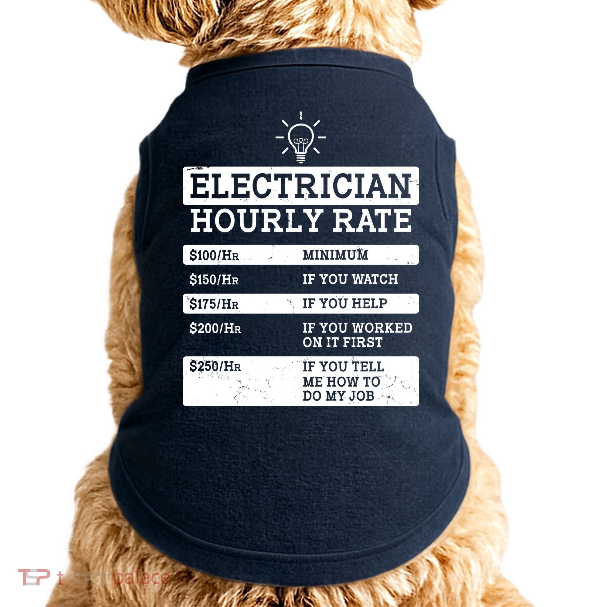 Funny Electrician Hourly Rate List Doggie Tank