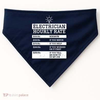 Funny Electrician Hourly Rate List USA-Made Doggie Bandana