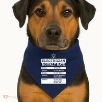 Funny Electrician Hourly Rate List USA-Made Doggie Bandana thumb 1