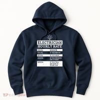 Funny Electrician Hourly Rate List Hoodie thumb 0