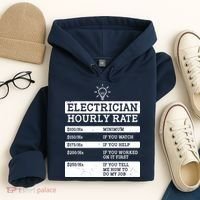 Funny Electrician Hourly Rate List Hoodie thumb 4