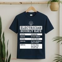 Funny Electrician Hourly Rate List T-Shirt thumb 2