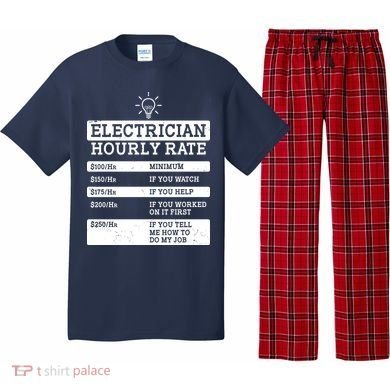 Funny Electrician Hourly Rate List Pajama Set