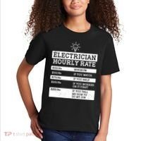 Funny Electrician Hourly Rate List Kids T-Shirt thumb 2