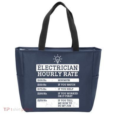 Funny Electrician Hourly Rate List Tote Bag