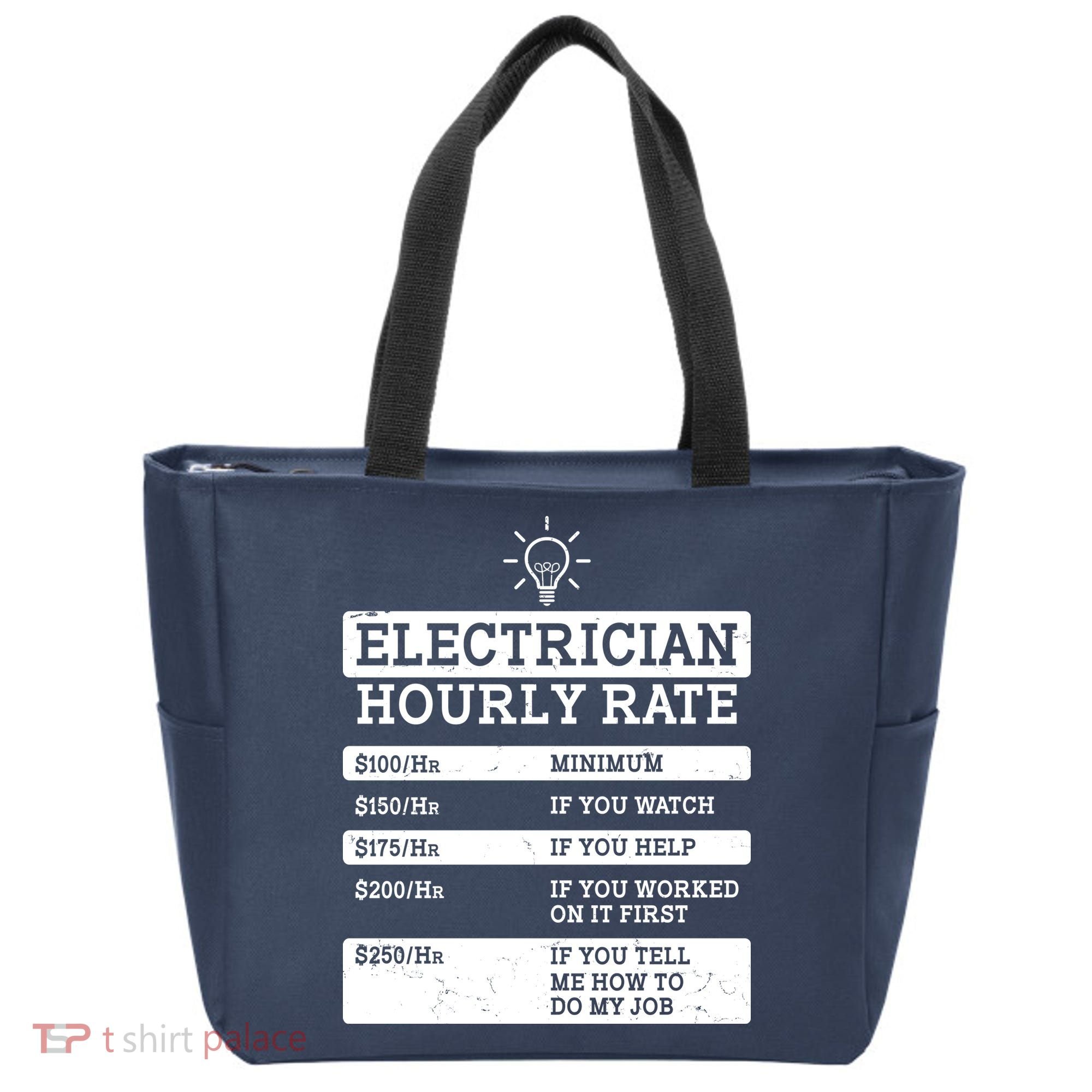 Funny Electrician Hourly Rate List Tote Bag