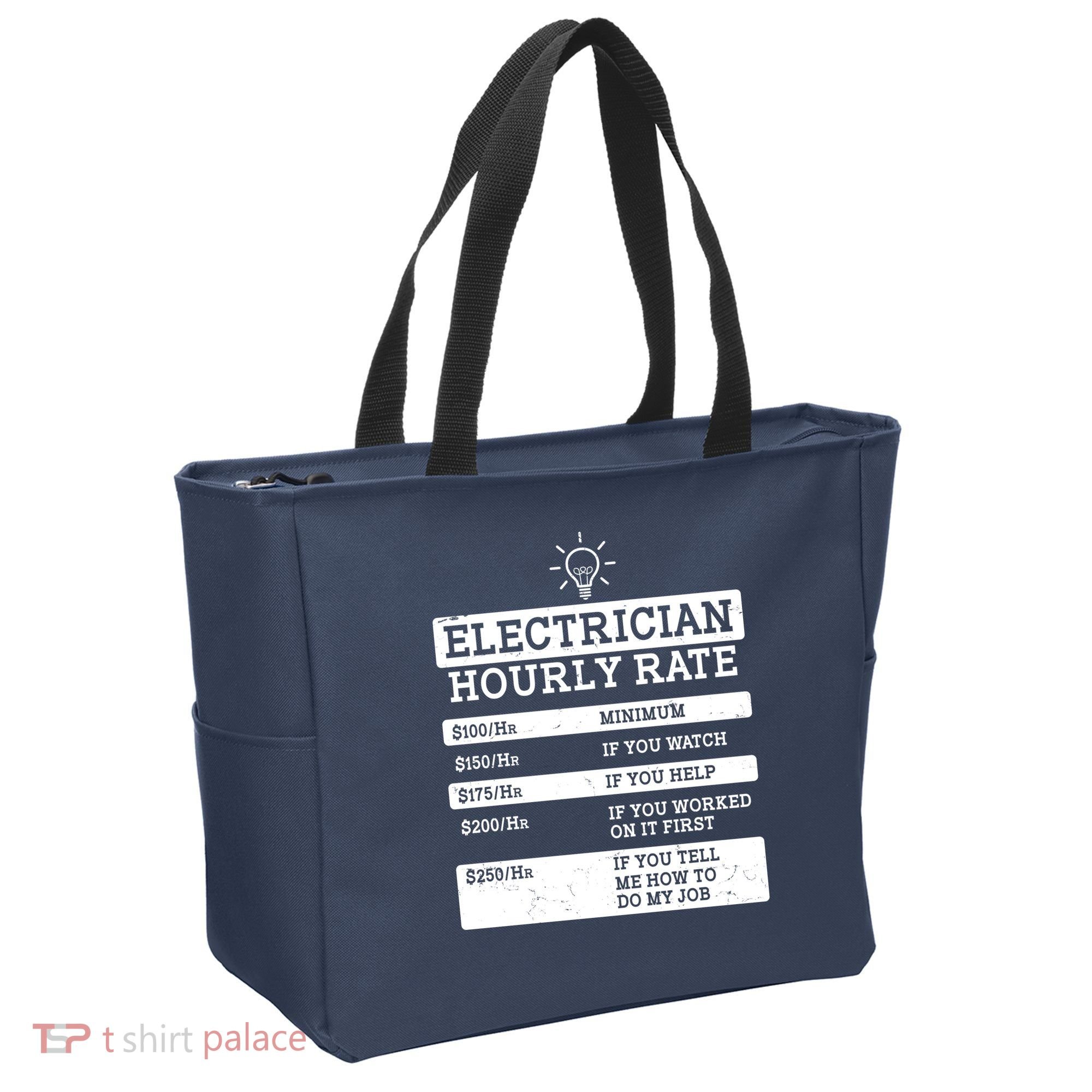 Funny Electrician Hourly Rate List Tote Bag