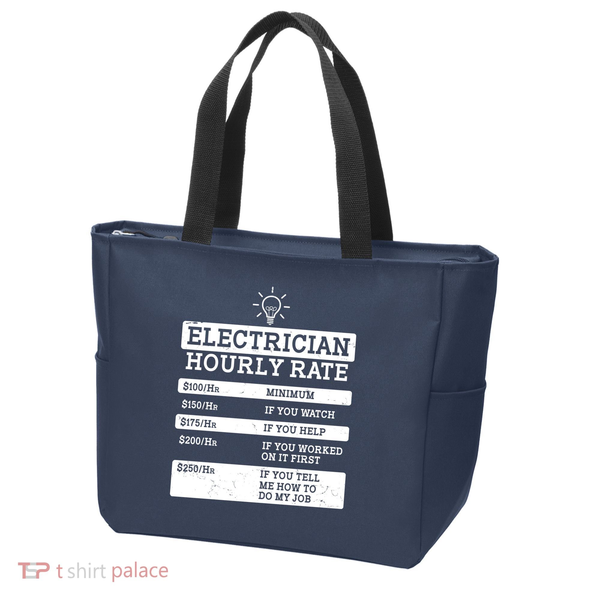 Funny Electrician Hourly Rate List Tote Bag