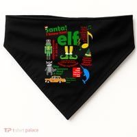 Funny Elf Santa Knows Him Christmas USA-Made Doggie Bandana thumb 0