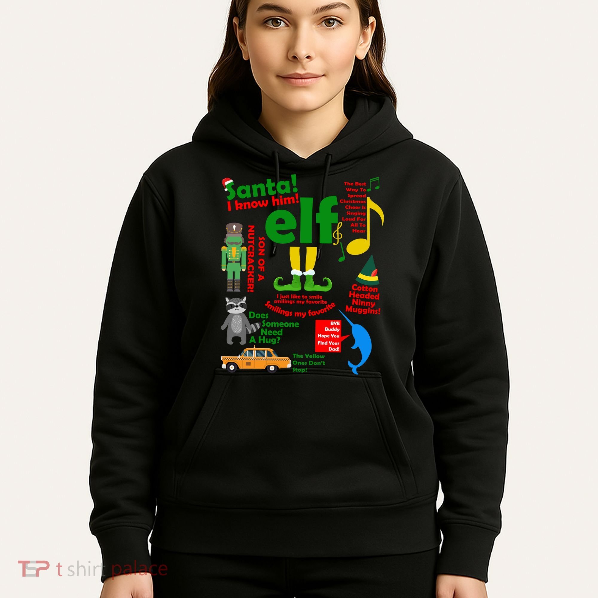 Funny Elf Santa Knows Him Christmas Hoodie