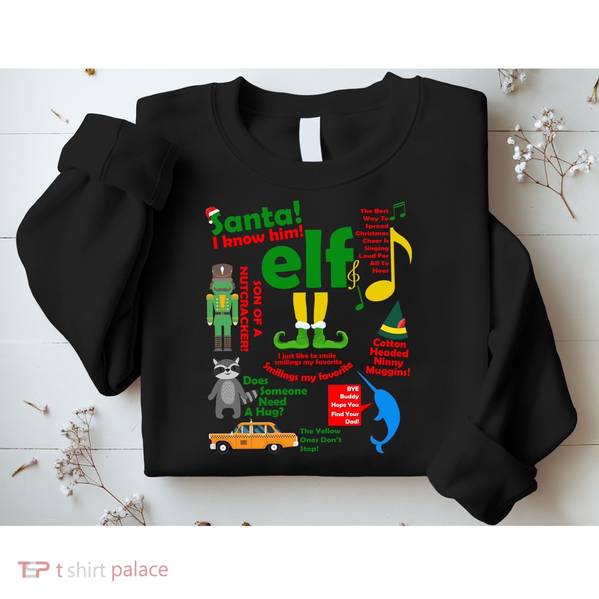 Funny Elf Santa Knows Him Christmas Sweatshirt