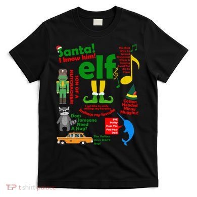 Funny Elf Santa Knows Him Christmas T-Shirt