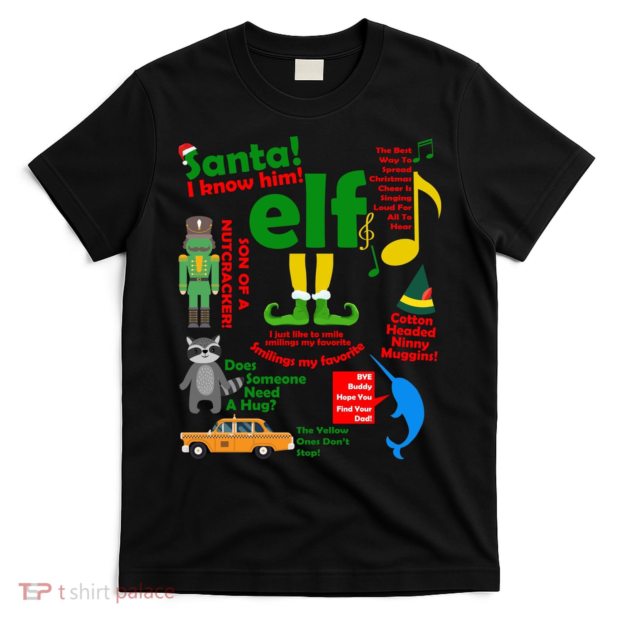 Funny Elf Santa Knows Him Christmas T-Shirt