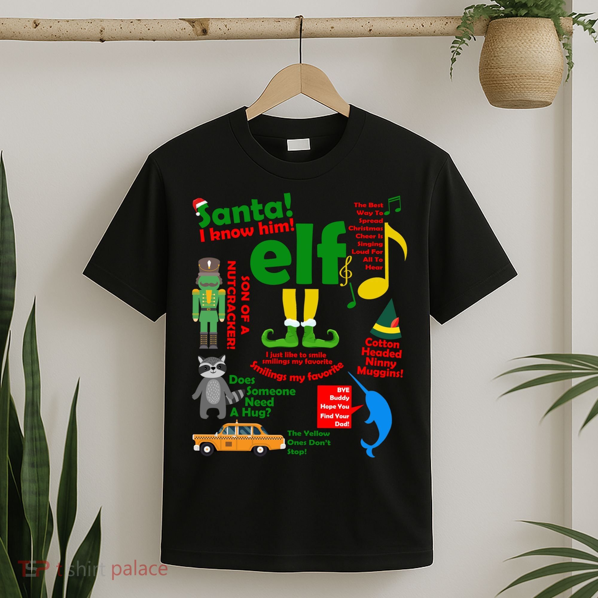 Funny Elf Santa Knows Him Christmas T-Shirt