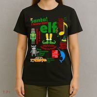 Funny Elf Santa Knows Him Christmas T-Shirt thumb 4