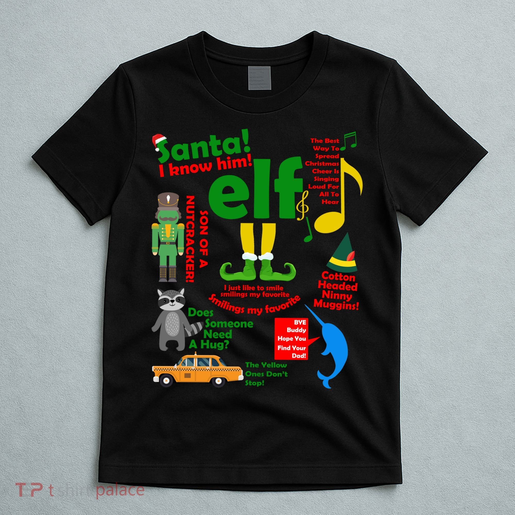 Funny Elf Santa Knows Him Christmas T-Shirt