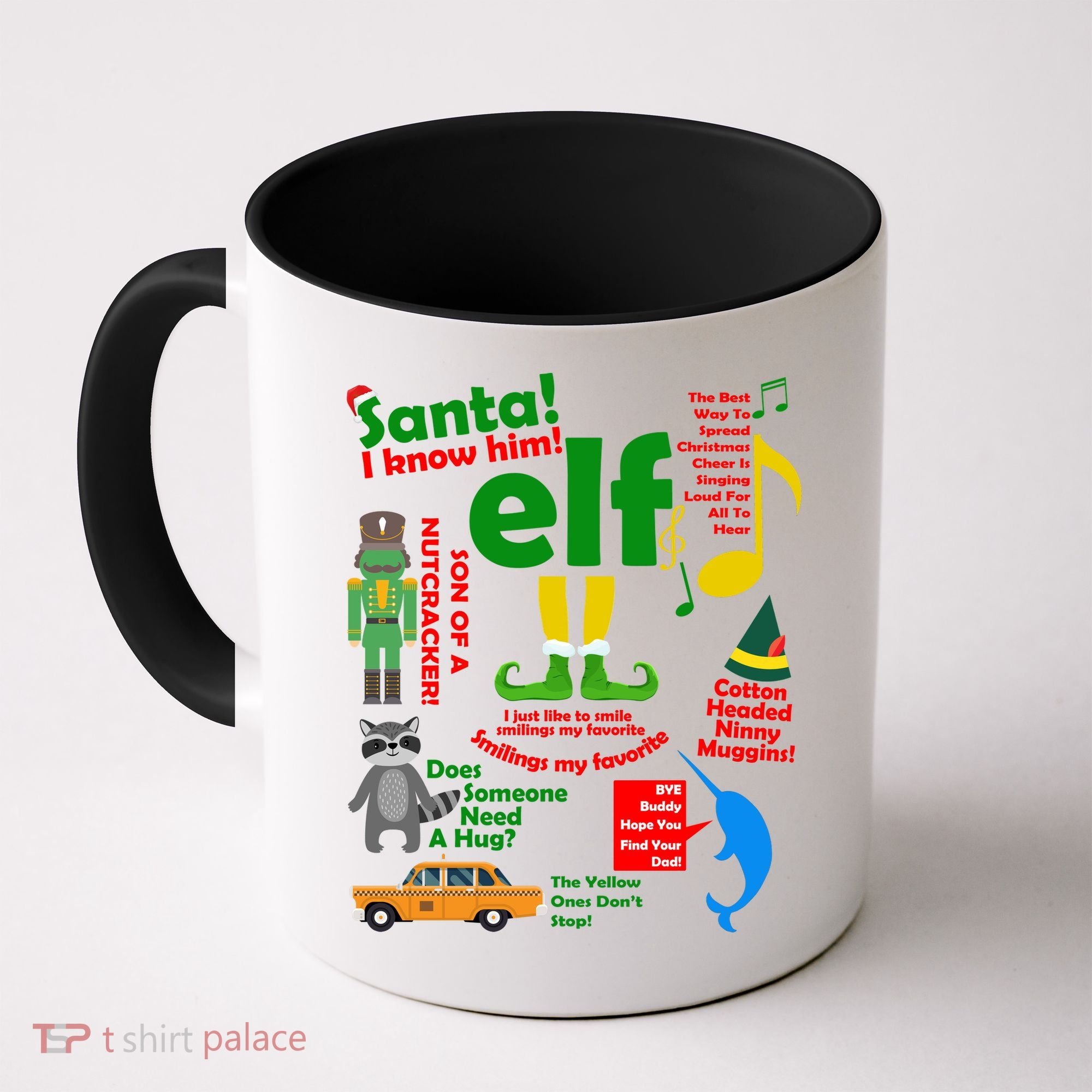 Funny Elf Santa Knows Him Christmas Coffee Mug