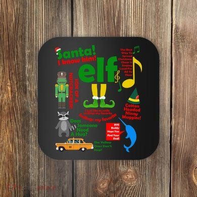 Funny Elf Santa Knows Him Christmas Coaster