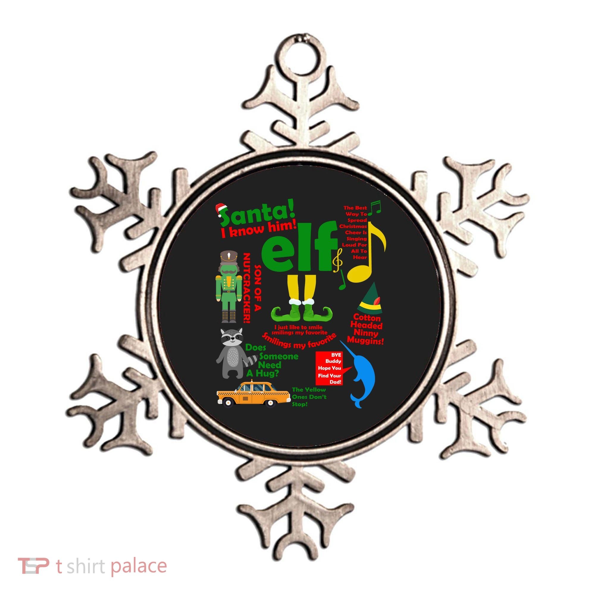 Funny Elf Santa Knows Him Christmas Ornament