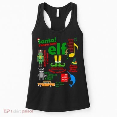 Funny Elf Santa Knows Him Christmas Women's Tank Top