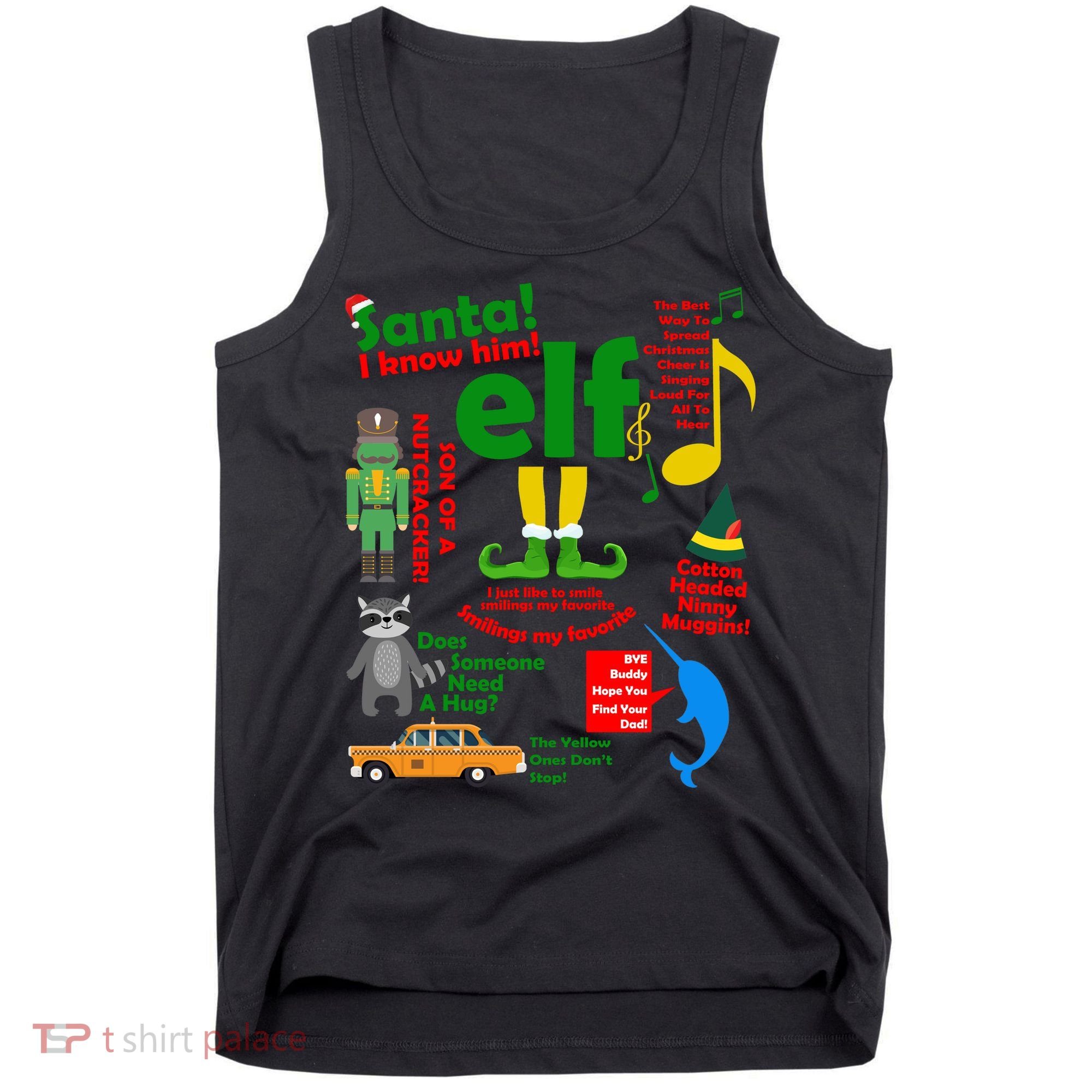Funny Elf Santa Knows Him Christmas Tank Top