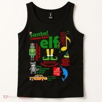Funny Elf Santa Knows Him Christmas Tank Top thumb 2