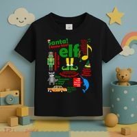 Funny Elf Santa Knows Him Christmas Toddler T-Shirt thumb 3
