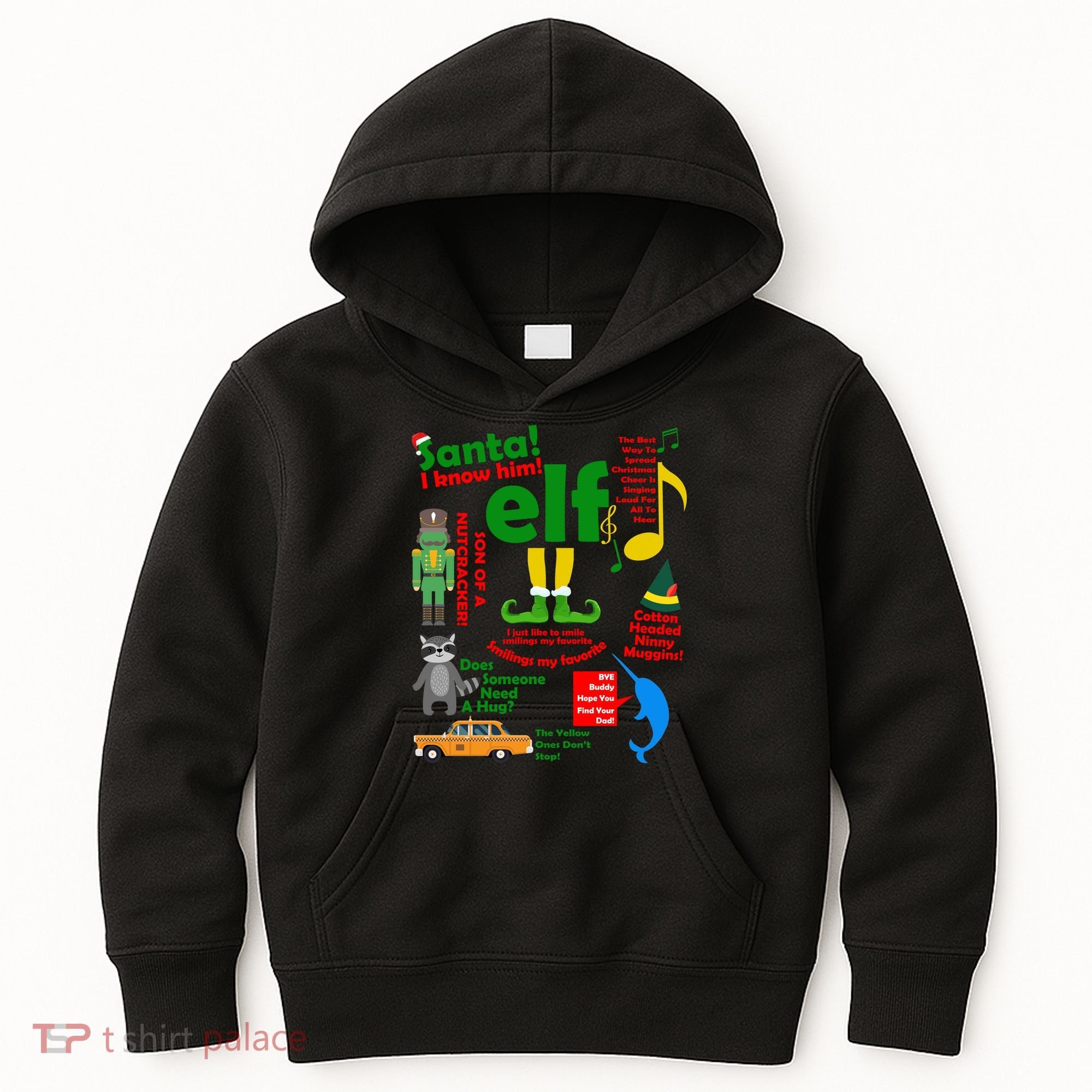 Funny Elf Santa Knows Him Christmas Kids Hoodie