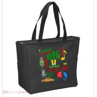 Funny Elf Santa Knows Him Christmas Tote Bag thumb 2